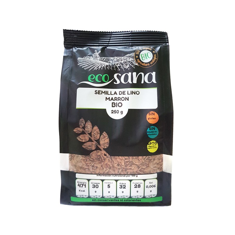 semilla lino marron bio 250gr ecosana