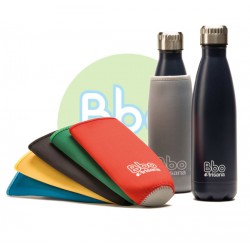 botella bbo termo acero inoxidable 500ml azul y funda irisana