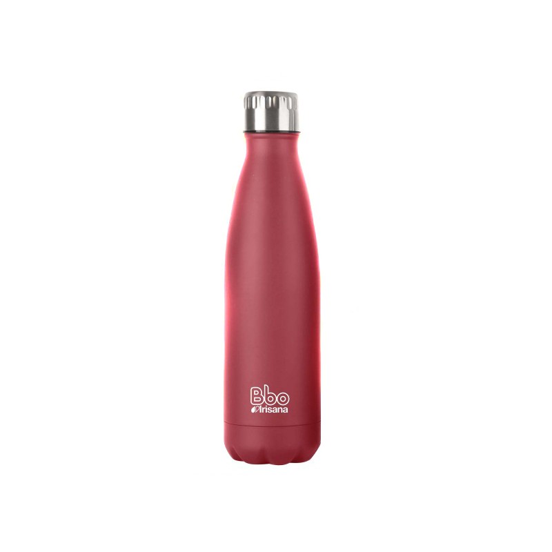 botella bbo termo acero inoxidable 350ml roja y funda irisana