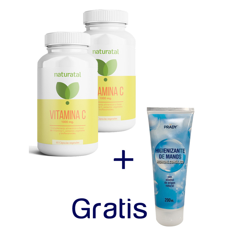 pack 2 vitamina c y 1 gel hidroalcoholico 200 ml de regalo